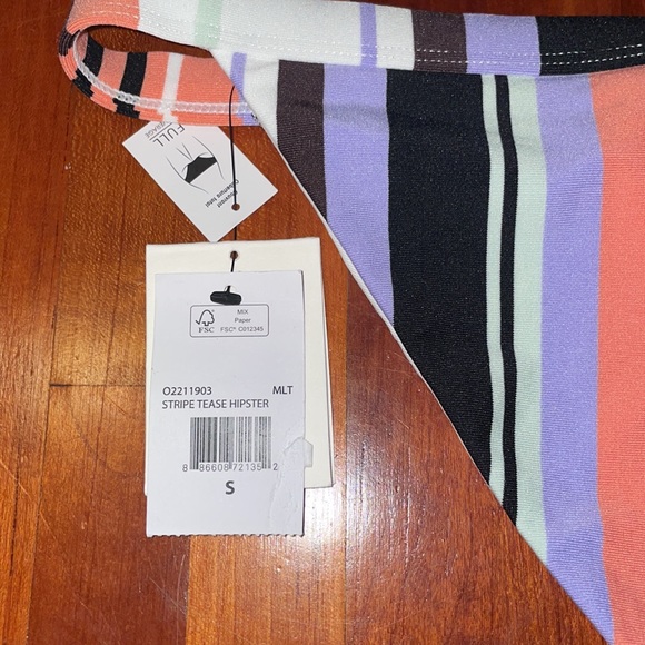 Volcom Stripe Tease Hipster Bikini Bottoms SZ S NWT - Picture 5 of 5